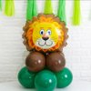 HORUIUS Lion Balloons Lion Shaped Foil Mylar Balloons for Baby Shower Kids' Boys Woodland Animals Theme Birthday Party Supplies Decorations 5PCS