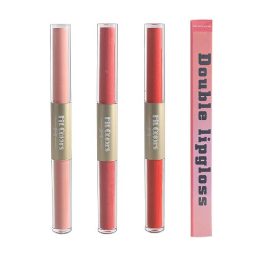 GHFCZOO Double-end 2-in-1 Matte & Shimmery Lip Gloss Set, 3 PCS/Set (Set A, 3pcs)
