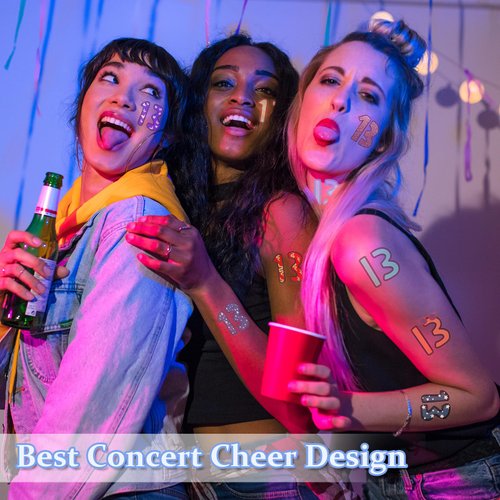 40 Pcs Hand Tattoos 13 Temporary Tattoo, Lucky Number 13 Temporary Tattoo, 13 Tattoo, Hand Tattoo, Star Temporary Tattoos, Party, Concert Accessories for Singer Gifts