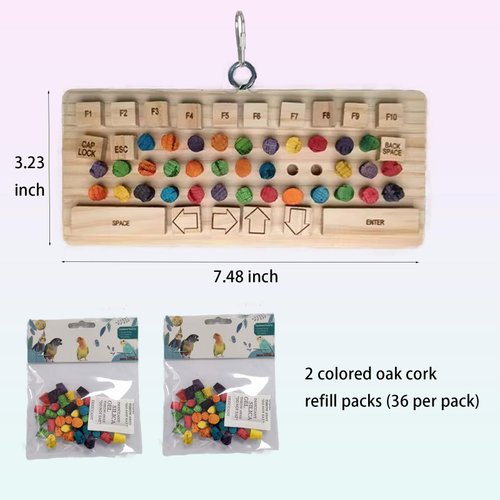 Bird Chewable Keyboard Toy,Wooden Biting Training and Foraging Bird Toys,Bird Cage Accessories, Parakeet Toys (STARTOP1)