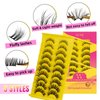 Lash Clusters D Curl Diy Lash Extensions Cluster Lashes 12-14mm Length Eyelash Clusters Wispy Reusable Soft Natural Individual Lashes Cluster Thin Band For Makeup at Home by WLFRHD(D-Mixed 10-16mm)