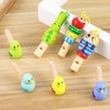 7Pcs Wooden Whistle for Kids, Cute Cartoon Animal Bird Whistle Set, Musical Instrument Early Learning Props Party Favors for Girls Boys