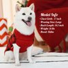 KYEESE Christmas Dog Sweater Reindeer with Leash Hole Dog Sweaters Red Buffalo Check Pet Sweater,L
