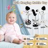 Car Seat Toys For Babies 0-6 Months,Hanging Rattle Toys for Crib Mobile, Baby Spiral Hanging Stroller Black And White High Contrast Baby Toys For Newborn 0 3 6 9 12 Months Baby Boys Girls (Zebra)
