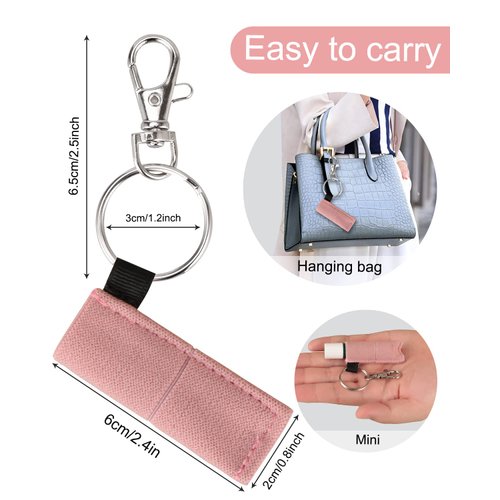 Meiiy Lip Balm Holder Chapstick Holder Sleeves Holder Pouch Elastic Lip balm Holder Lipstick Lip Gloss Holder With Hook Stocking Stuffers Gift for Women (5pcs)