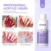 SAVILAND Monomer Acrylic Nail Liquid: 4 oz Acrylic Liquid Monomer with #12 Acrylic Nail Brush for Acrylic Powder Application, Non-Yellowing Acrylic Nail Monomer Liquid for DIY Home & Nail Salon Use