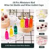 18 Pieces Dollhouse Wine Bottles Champagne Cups for Doll Miniature Wine Glasses Goblet Cups Mini Red Wine Bottles Miniature Drink Bottles Kitchen Accessories for Dollhouse Decors (Red Wine Style)