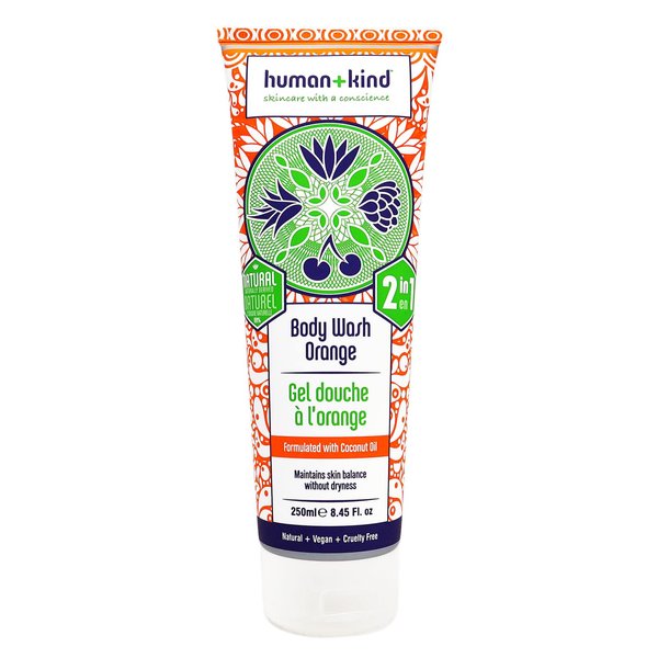 Human+Kind Body Wash - Natural, Moisturizing Body Soap with Coconut Oil - A Gentle, Soothing Cleanse for Dry, Sensitive Skin - Three Fresh Scents: Orange, Grapefruit, and Apple and Herbs - 8.45 oz