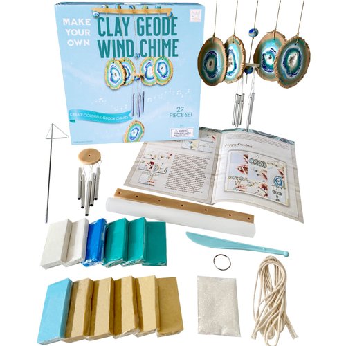 Hapinest Make Your Own Clay Geode Wind Chime Craft Kit for Kids Girls Teens, DIY Wind Chime Kit Crafting Projects for Home & Garden, Art Craft Supplies Clay Kit for Kids Ages 8 9 10 11 12 Years & Up