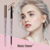 Music Flower Eyebrow Pencil Double Ended, Waterproof Natural Brow Enhancing Pen, Long lasting Eye Makeup, Pack of 1, Light Brown