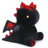 MIAOHAHA Cartoon Funny Plush Dinosaur with Cute Wing, Soft Kids Plush Toy Pillow, Stuffed Animals Dinosaur Toy Gift for Kids and Girls (Black&Red,9.8in/25cm)