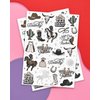xo, Fetti Western Birthday Party Temporary Tattoos - 50 Silver Foil Pcs | Birthday Girl Accessory, Rodeo Cowgirl Bachelorette Party Decorations, Hoedown Accessory, Country Theme Party Supplies