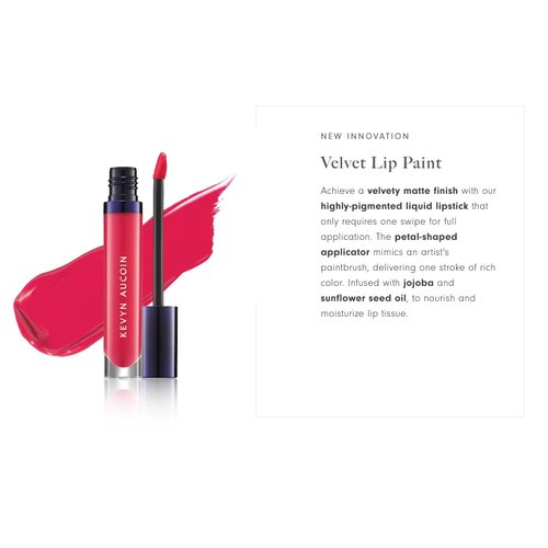 Kevyn Aucoin Velvet Lip Paint, Expressive color: All-day matte lip color coverage. Smudge proof, ultra-pigmented, quick dry makeup, weightless formula