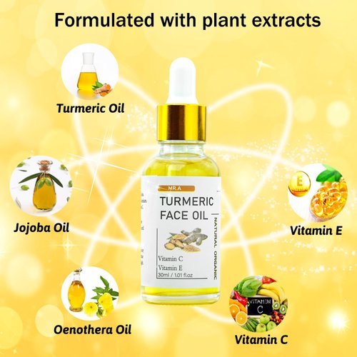 MR.A 3Pack Turmeric Oil, Turmeric oil for Face Body, Pure Natural Turmeric Essential Oil with Vitamin C, Great for Cleanses Skin, Moisturize & Soothing skin, Tumeric Face Oil for All Skin Type