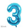 Chaungfu Balloons, 11 pcs Foil Balloons 3 Year Old for 3st Birthday Party Supplies Decoration, Confetti Balloon Kids Years (3th, Blue)