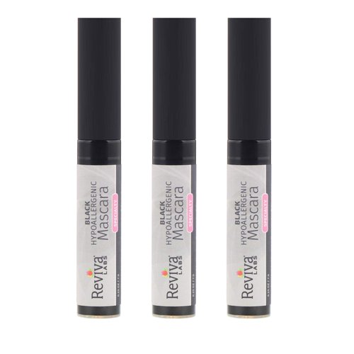 Reviva Labs HypoAllergenic Mascara, Super Lash Black, 0.25-Ounces (Pack of 3)