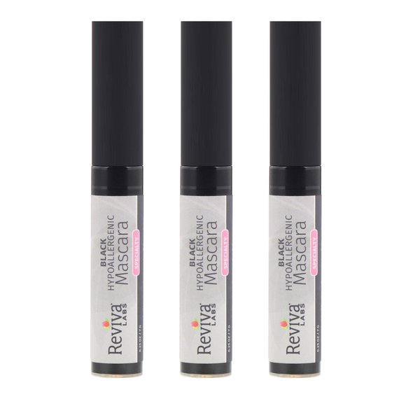Reviva Labs HypoAllergenic Mascara, Super Lash Black, 0.25-Ounces (Pack of 3)