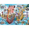 Cobble Hill 1000 Piece Puzzle - DoodleTown: Viking Voyage - Sample Poster Included