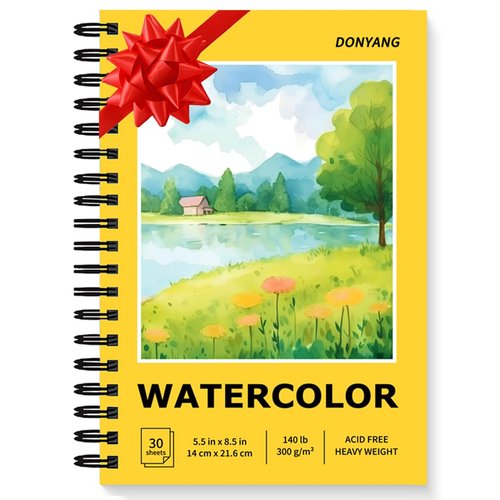 5.5"x8.5" Watercolor Paper Pad, Bulk School Supplies for Kids, Teacher Classroom Must Have, 30 Sheets Spiral Bound Art Sketch Book for Adults, Watercolor Pad for Paint, Pencil, Crayon, Pastel, Acrylic