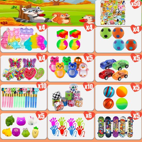 YOAUSHY 117 Pcs Party Favors for Kids, Treasure Box Toys for Classroom, Prizes Box Toys Classroom, Goodie Bags Stuffer Pinata Fillers, Treasure Chest Toys