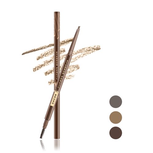Music Flower Eyebrow Pencil in Teardrop Tip with Spoolie Brush, Dual Ended Eyebrow Pen Natural Fills and Defines Brow Tint, Soft Brown