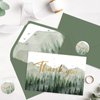 AnyDesign 50 Pack Green Forest Baby Shower Thank You Cards with Envelopes and Stickers Gold Foil Watercolor Nature Thank You Blank Note Cards for Wedding Birthday Bridal Shower Baby Shower, 4 x 6 Inch