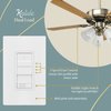 TOPGREENER Kalide Light Switch and 3-Speed Ceiling Fan Control Combo, in Wall Light and Fan Combination Switch, Single Pole, 2.5A, 720W, Neutral Wire Not Required, TGSFS3-W, White