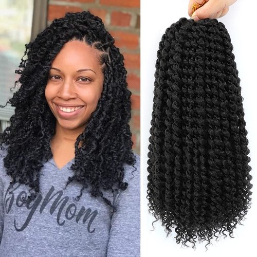 Dansama Passion Twist Hair Water Wave Braiding Hair for Butterfly Style Crochet Braids Bohemian Hair Extensions (14inch (Pack of 7), 1B)
