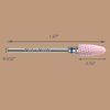 BITNBITH Ceramic Nail Drill Bit 3/32”Professional Safety Acrylic Nail File Drill Bit for Cuticle Dead Skin Remover, Cone Flame Drill Bit for Nail Gel Polishing, Manicure Pedicure Pink,Medium