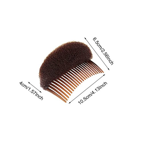 QUUPY 2PCS Hair Decoration Comb Sponge Foam Hair Bump it up Volume Insert Hair Base Styling Accessories Back Do Beehive hair styler Tool(Brown)