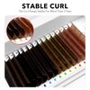Colored Lash Extensions, 16 Rows Cashmere lash extensions, 0.07 D Curl Lash Extensions, 12-15mm Mix Classic Lash Extensions, Single Lash Extensions for Professional(0.07-D-Brown Gradient 12-15mm)