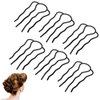U-Shaped French Twist Hair Pins and Clips Set - 6 Pcs Metal Vintage Hair Accessories for Updo Bun Styling and Styling Tool