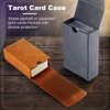 Lewtemi 3 Pcs Leather Tarot Card Case Holder Sun Moon Tarot Box Tarot Card Bag Tarot Organize Storage Box, Universal Game Tarot Deck Holder for Most Standard Size Tarot Cards, Black, Grey, Brown