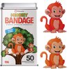 BioSwiss Bandages, Monkey Shaped Self Adhesive Bandage, Latex Free Sterile Wound Care, 50 Count