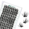 Lash Clusters 96pcs Individual Lashes D Curl 18mm Eyelash Clusters KEYYOU Volume Wispy Lash Extension Soft&Comfortable Easy DIY at Home(Y19,D-18mm)