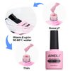 AIMEILI Clear Rubber Base Gel For Nails, Soak Off U V LED Hema Free Clear Sheer Gel Nail Polish, 4 in 1 Nail Strengthen/Enhance/Base Coat/Color Gel Polish 10ml
