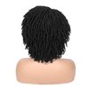 WIGER Dreadlock Wig Short Faux Locs Twist Wigs For Black Women Afro Braided Curly Synthetic Wigs For African American Women Daily Party Use（6 inch,1B)