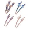 8 Pieces/4 Pairs Rhinestone Bobby Pins 2.36" Crystal Hairpin Sparkling Metal Hair Clips Styling Decorative Accessories for Lady Women Girls