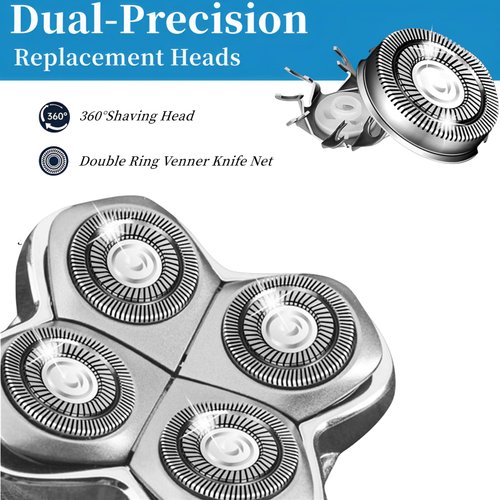 Shaver Head Replacement Blade for Skull Shaver Pitbull Gold Silver Platinum PRO Shaver Replacement Blade 4 Head,Replacement Heads Compatible with Pitbull Skull Shaver Replacement Blades,4 Packs