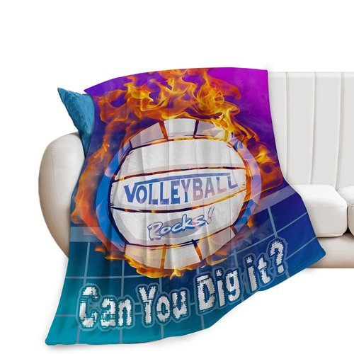 Volleyball Blanket Warm Soft Cozy Volleyball Throw Blanket Gifts for Teen Girls Women Plush Fluffy Volleyball Stuff Fleece Flannel Gifts Blankets for Kids Adults 50"X40"