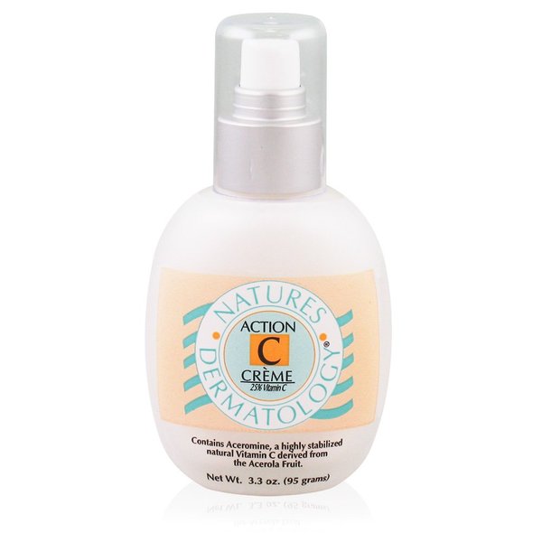 Jolie Action C Creme with Acerola Extract -Vitamin C -Brightening -Stimulates Collagen - Diminishes Lines -Oil-Free - 3.3 oz
