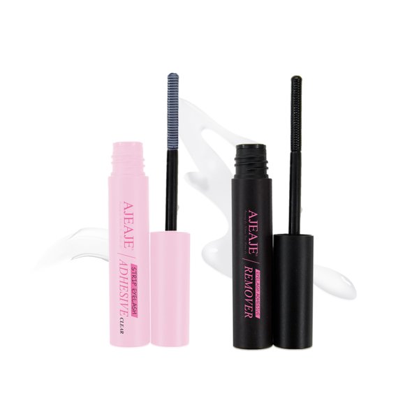 AJEAJE 2 Pcs Eyelash Adhesive Glue&Cluster Lash Glue Remover 5ml,Mild, Non-irritating,Easy Apply&Remove