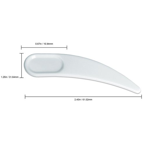 PANA Curved Boomerang Disposable Plastic Cosmetic Spatula for Mixing and Sampling Makeup, Skincare, Creams, Lotions, and Masks (White, 3 Packs)