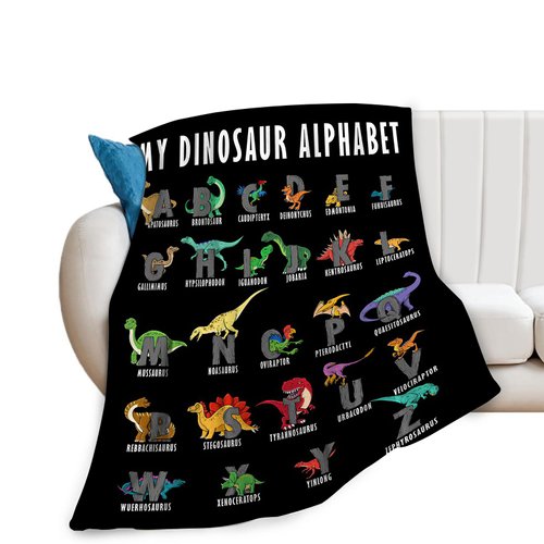 Dinosaur Blanket Super Cozy Soft Dinosaur Throw Blanket Warm Plush Fluffy Dino Stuff Gifts for Boys Girls Fleece Flannel Gift Blankets for Kids Adults 50"X40"