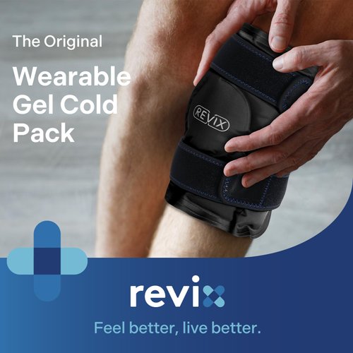 REVIX Ice Wraps for Knee Pain Relief Reusable, Knee Ice Pack with Cold Compress Therapy for Knee Replacement Surgery, Injuries, Swelling, Bruises and Arthritis, Black