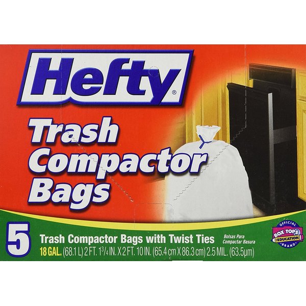 Hefty Trash Compactor Bags 18 GAL - 5 CT