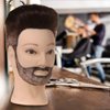 Stancia Male Mannequin Head,Training Head with 100% Human Hair,14” Barber Mannequin Head, Hairdresser Manikin Head, Training Doll Head for Hair Styling and Practice(with Beard,Dark Brown)
