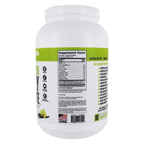 NutraBio Grass Fed Whey Isolate Protein Powder - 25G of Protein Per Scoop - Sugar Free Natural Lean Muscle Protein Supplement - Vanilla - 2 Pounds, 29 Servings