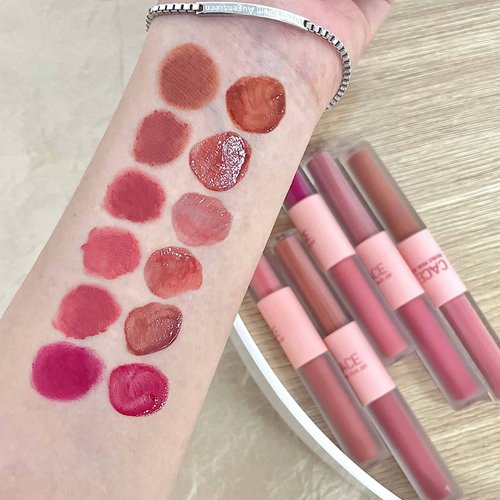 Domality 6 Colors 2 in 1 Double-end Lip Gloss Set, 6pcs Matte Velvet & Mirror Finish Liquid Lipstick, Long Lasting Waterproof Glossy Lip Glaze, Plumping Hydrating Fuller Lip Makeup Kit