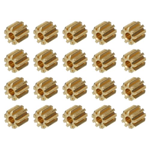 MECCANIXITY 20Pcs Copper Gears 9 Teeth Copper Gears Model 92AA Reduction Gear for RC Car Model DIY Robot,Gold Module 0.5